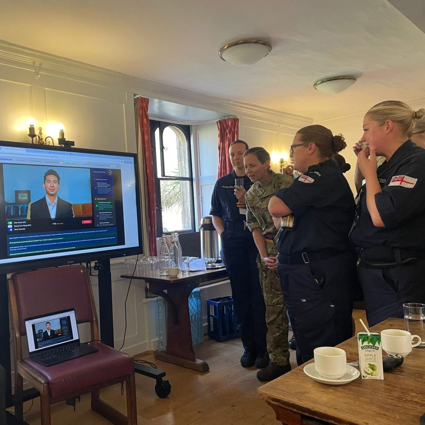 British military personnel engaging with the SOE avatar.