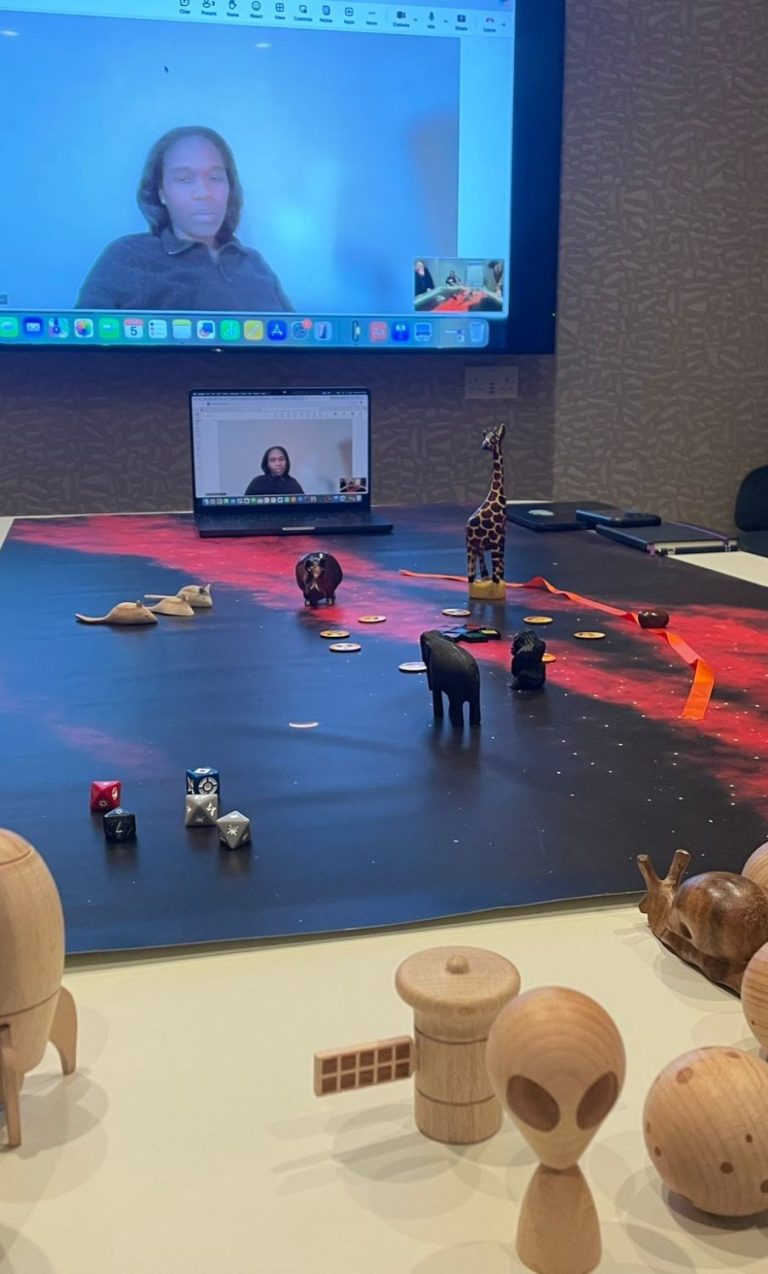 Military personnel engaging with the SOE avatar.